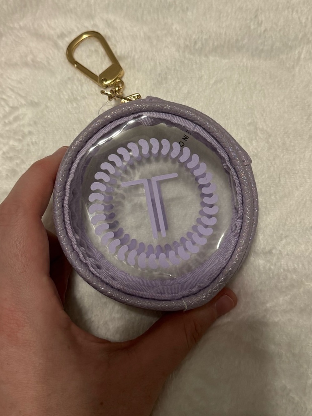 Teleties Iridescent Purple Tote - Keychain Pouch with Clear Window